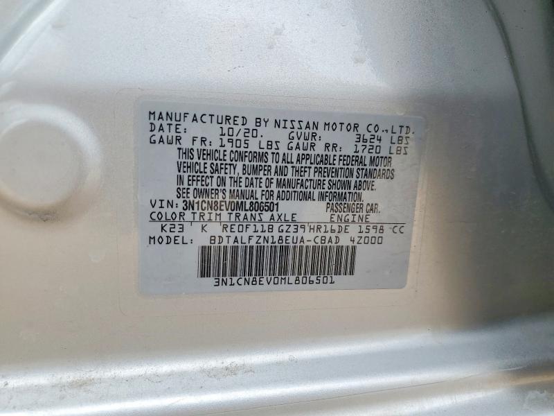 Продаж на аукціоні авто 2021 Nissan Versa, vin: 3N1CN8EV0ML806501, номер лоту: 49835706