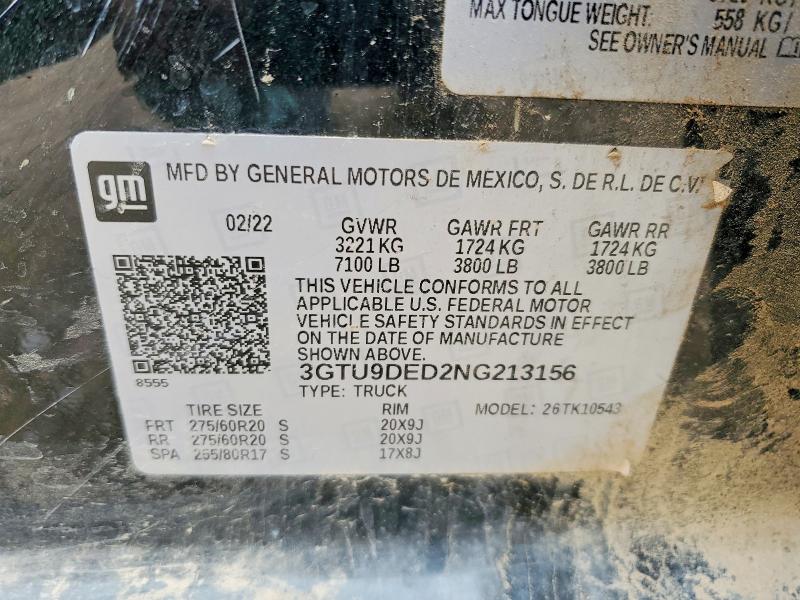Продажа на аукционе авто 2022 Gmc Sierra Limited, vin: 3GTU9DED2NG213156, номер лота: 48915386