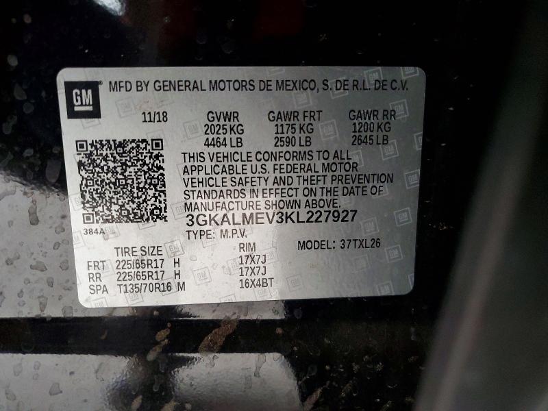 2019 Gmc Terrain მანქანა იყიდება აუქციონზე, vin: 3GKALMEV3KL227927, აუქციონის ნომერი: 49772806