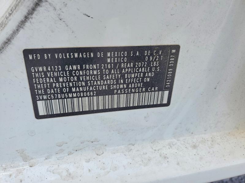 Aukcja sprzedaży 2021 Volkswagen Jetta, vin: 3VWC57BU5MM080662, numer aukcji: 50229506