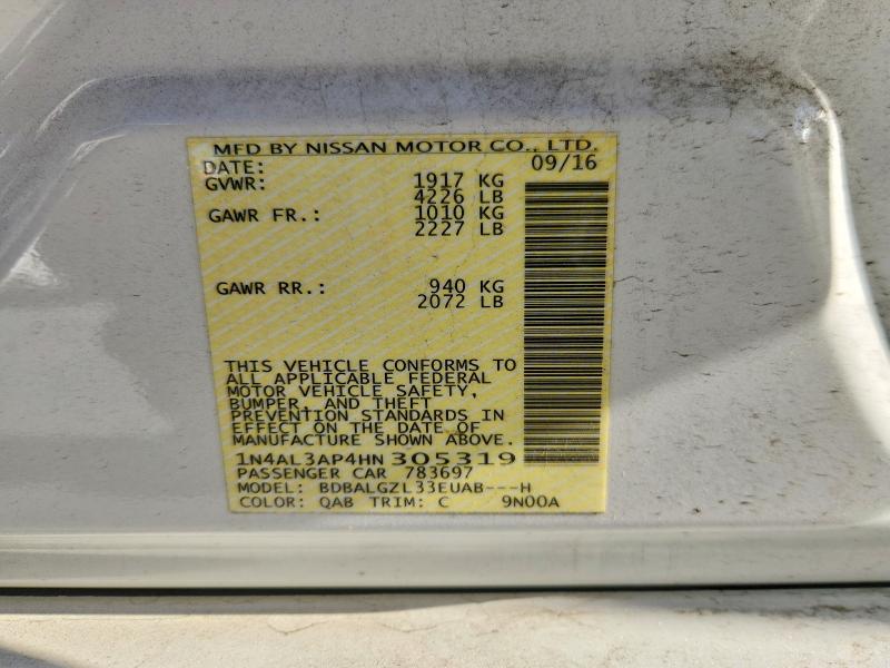 Продажа на аукционе авто 2017 Nissan Altima, vin: 1N4AL3AP4HN305319, номер лота: 48965326