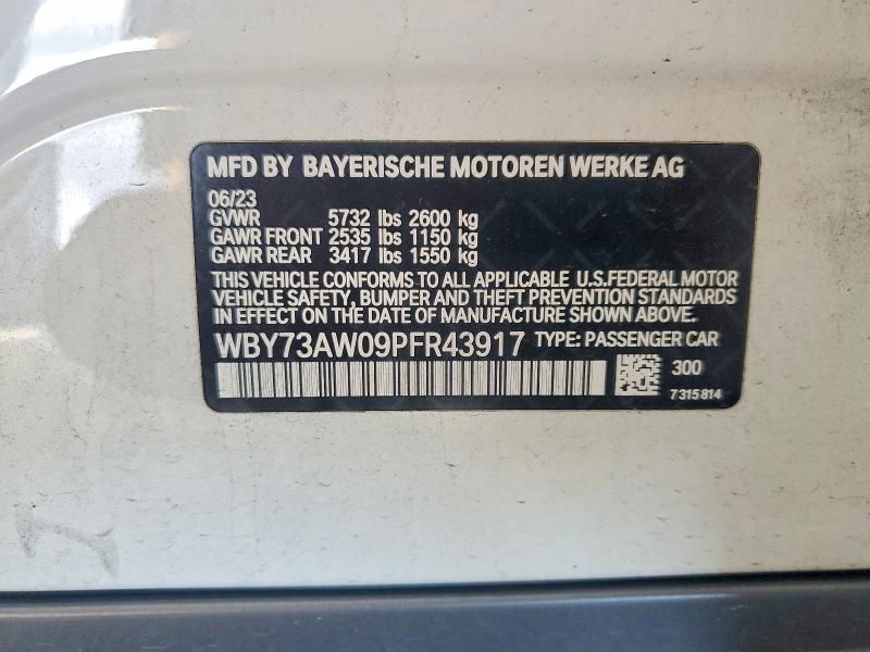Продажа на аукционе авто 2023 Bmw I4, vin: WBY73AW09PFR43917, номер лота: 49667796