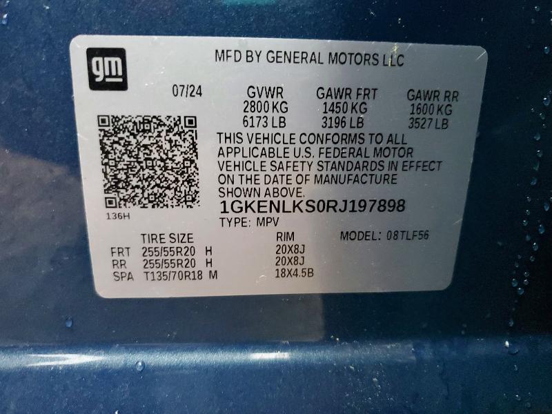 2024 Gmc Acadia მანქანა იყიდება აუქციონზე, vin: 1GKENLKS0RJ197898, აუქციონის ნომერი: 51452526
