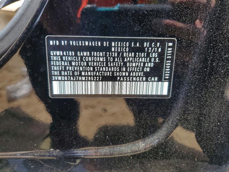 Aukcja sprzedaży 2017 Volkswagen Jetta, vin: 3VWDB7AJ7HM295227, numer aukcji: 50843876