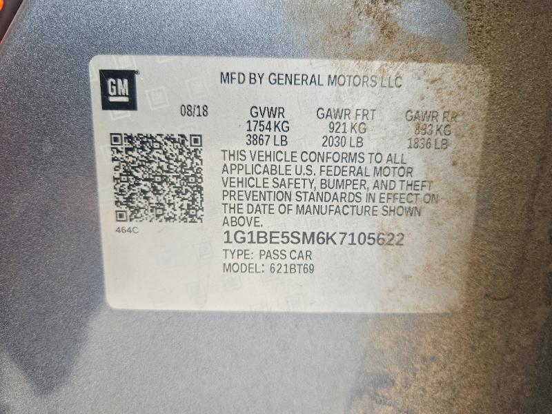 Продаж на аукціоні авто 2019 Chevrolet Cruze, vin: 1G1BE5SM6K7105622, номер лоту: 49955216