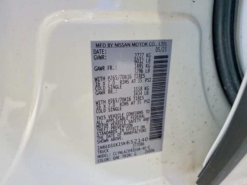 Продаж на аукціоні авто 2025 Nissan Frontier, vin: 1N6ED1EK1SN652140, номер лоту: 48199486