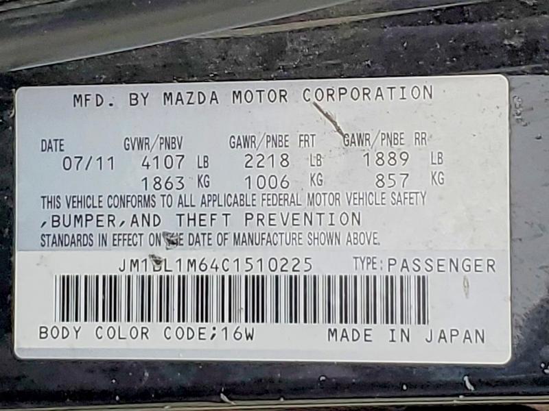 Продажа на аукционе авто 2012 Mazda 3, vin: JM1BL1M64C1510225, номер лота: 49859176