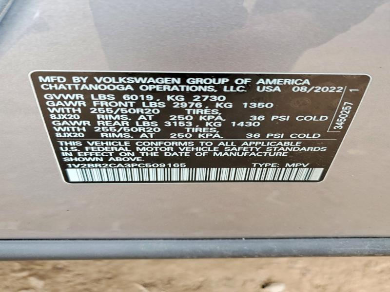Aukcja sprzedaży 2023 Volkswagen Atlas, vin: 1V2BR2CA3PC509165, numer aukcji: 49776276
