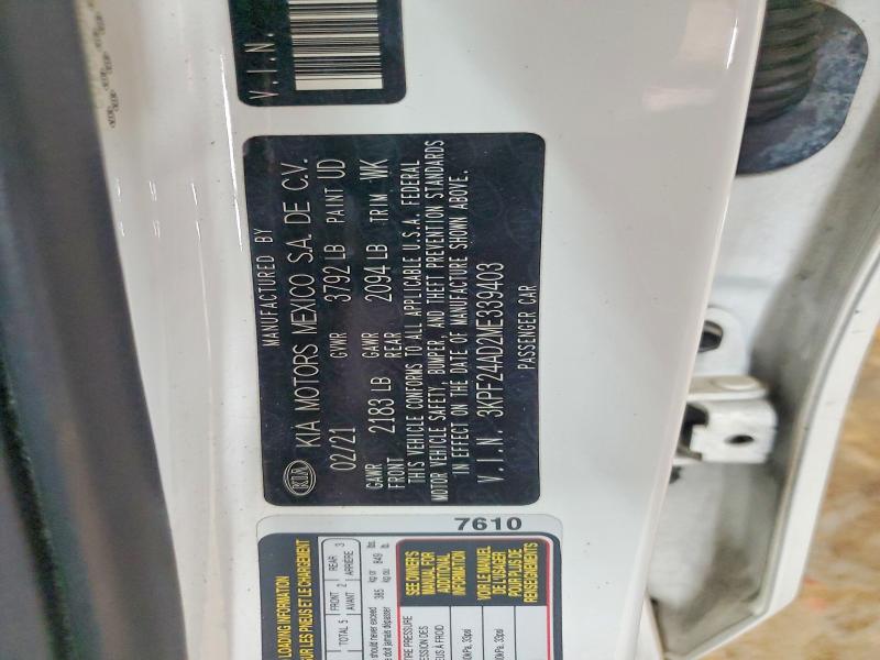 Aukcja sprzedaży 2021 Kia Forte, vin: 3KPF24AD2ME339403, numer aukcji: 49325476