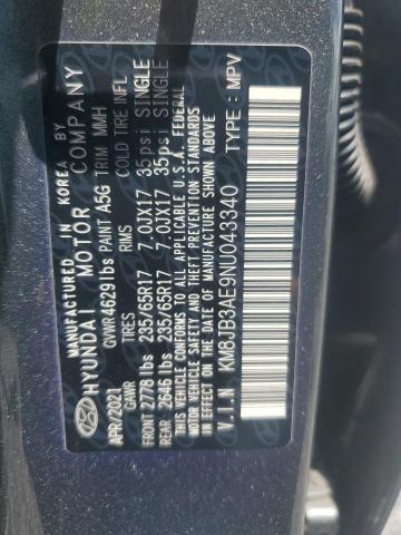 51799016 :رقم المزاد ، KM8JB3AE9NU043340 vin ، 2022 Hyundai Tucson مزاد بيع