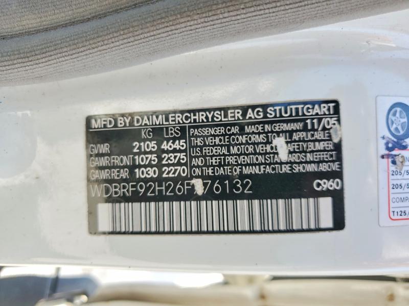 2006 Mercedes-benz C მანქანა იყიდება აუქციონზე, vin: WDBRF92H26F776132, აუქციონის ნომერი: 48537486