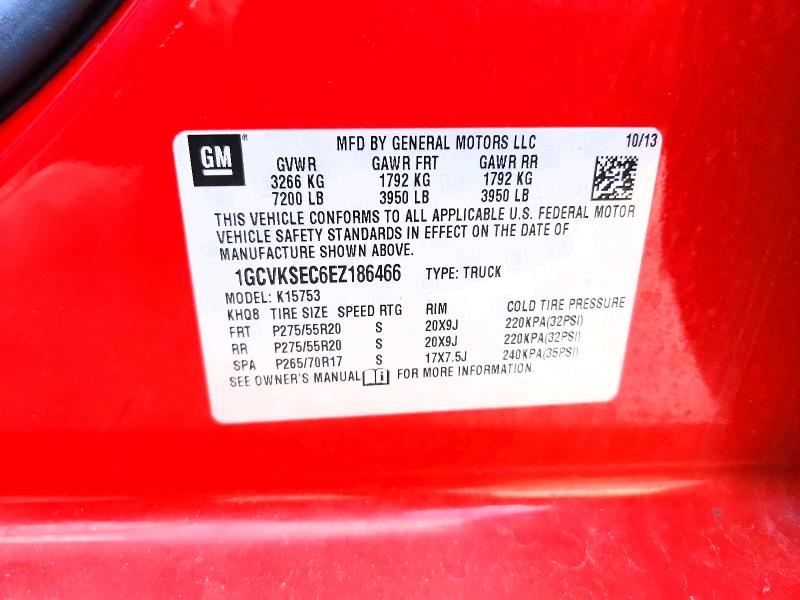 51683356 :رقم المزاد ، 1GCVKSEC6EZ186466 vin ، 2014 Chevrolet Silverado مزاد بيع