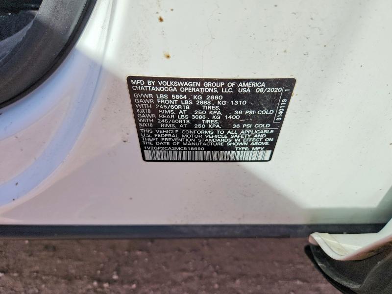 Продажа на аукционе авто 2021 Volkswagen Atlas, vin: 1V2GP2CA2MC518690, номер лота: 50789346