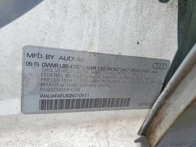 Продажа на аукционе авто 2016 Audi A4, vin: WAUAFAFL8GN010411, номер лота: 52201296