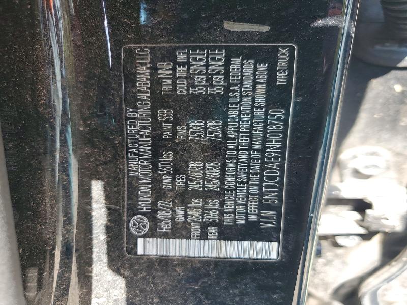 51026066 :رقم المزاد ، 5NTJCDAE9NH018750 vin ، 2022 Hyundai Santa Cruz مزاد بيع