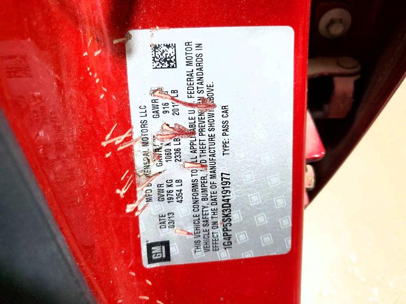 2013 Buick Verano მანქანა იყიდება აუქციონზე, vin: 1G4PP5SK3D4191977, აუქციონის ნომერი: 50587806