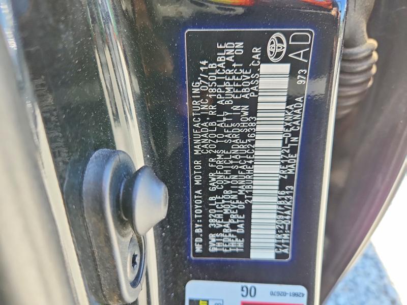 Продажа на аукционе авто 2014 Toyota Corolla, vin: 2T1BURHE4EC216383, номер лота: 50578626