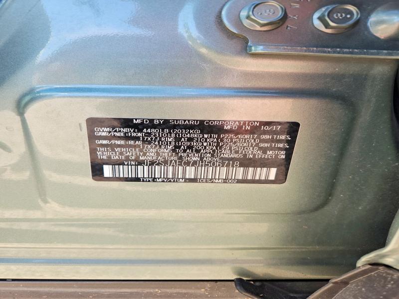 51209226 :رقم المزاد ، JF2SJAEC7JH506718 vin ، 2018 Subaru Forester مزاد بيع