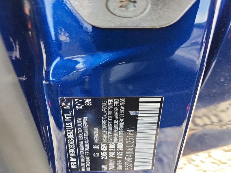 50139676 :رقم المزاد ، 55SWF4JB6JU251641 vin ، 2018 Mercedes-benz C مزاد بيع