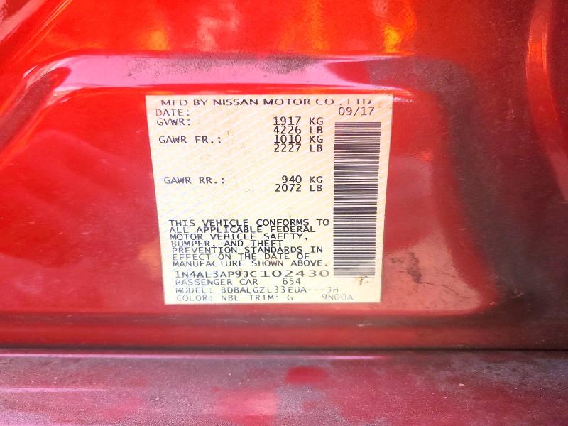 Aukcja sprzedaży 2018 Nissan Altima, vin: 1N4AL3AP9JC102430, numer aukcji: 48513716