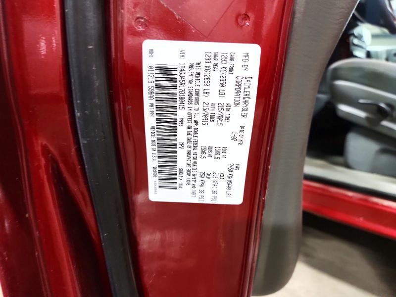 50450856 :رقم المزاد ، 1A4GJ45R17B180415 vin ، 2007 Chrysler Town & Country مزاد بيع