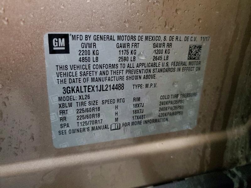 49488856 :رقم المزاد ، 3GKALTEX1JL214488 vin ، 2018 Gmc Terrain مزاد بيع