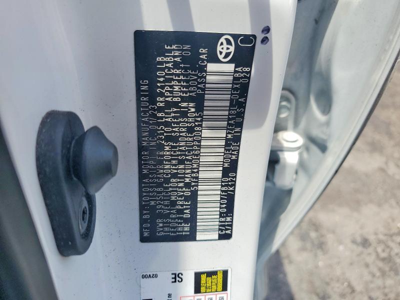 50480156 :رقم المزاد ، 5YFB4MDE6PP008145 vin ، 2023 Toyota Corolla مزاد بيع