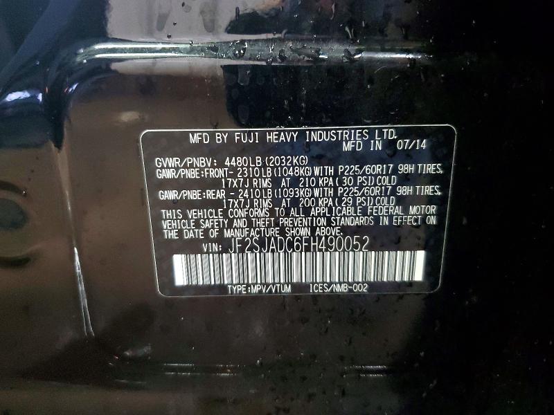 Aukcja sprzedaży 2015 Subaru Forester, vin: JF2SJADC6FH490052, numer aukcji: 49165396