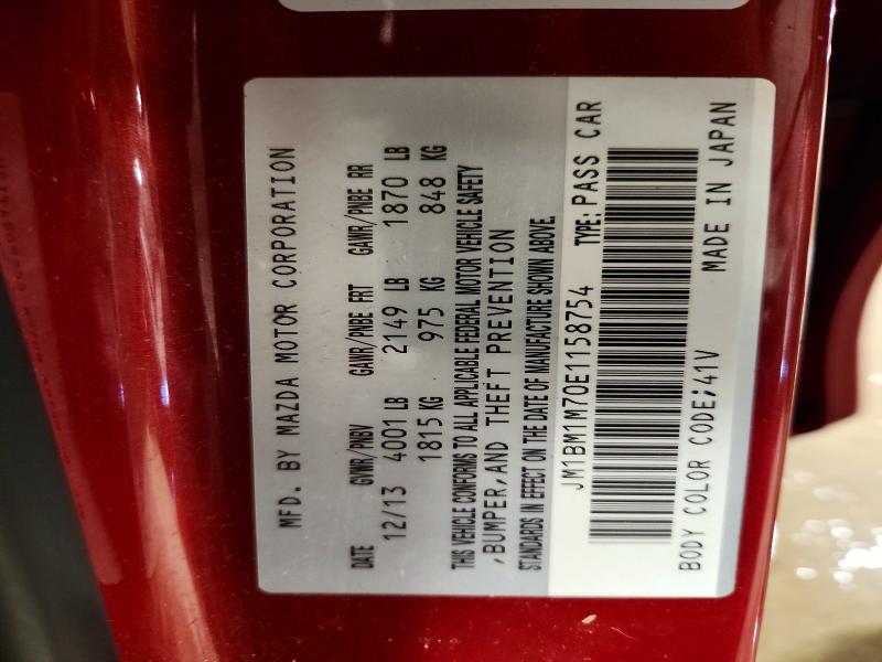2014 Mazda 3 მანქანა იყიდება აუქციონზე, vin: JM1BM1M70E1158754, აუქციონის ნომერი: 49339386