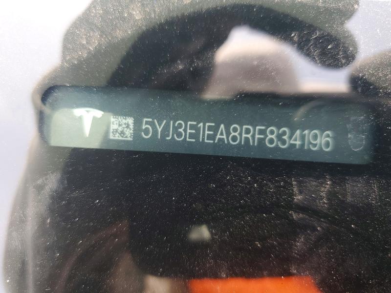 2024 Tesla Model 3 მანქანა იყიდება აუქციონზე, vin: 5YJ3E1EA8RF834196, აუქციონის ნომერი: 48677926