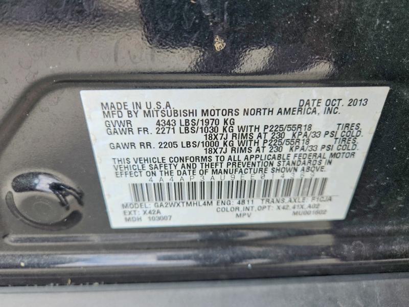 Aukcja sprzedaży 2014 Mitsubishi Outlander Sport, vin: 4A4AP3AU9EE014369, numer aukcji: 50998266