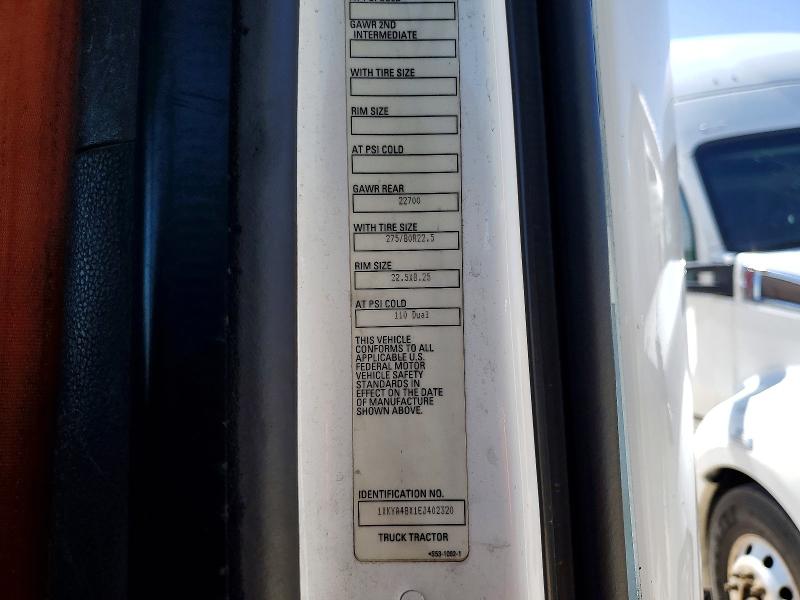 50610396 :رقم المزاد ، 1XKYA48X1EJ402320 vin ، 2014 Kenworth T680 مزاد بيع