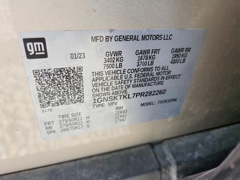 Aukcja sprzedaży 2023 Chevrolet Tahoe, vin: 1GNSKTKL7PR282260, numer aukcji: 50231176