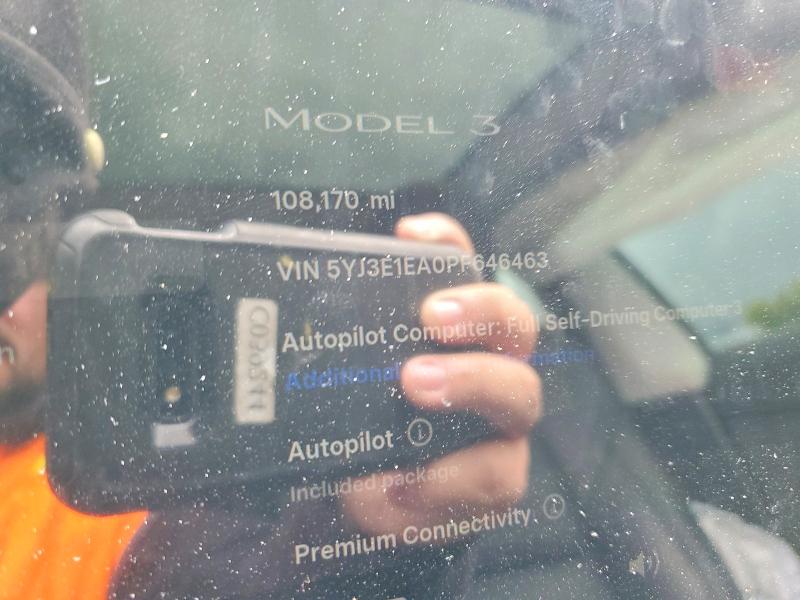 Aukcja sprzedaży 2023 Tesla Model 3, vin: 5YJ3E1EA0PF646463, numer aukcji: 50090166
