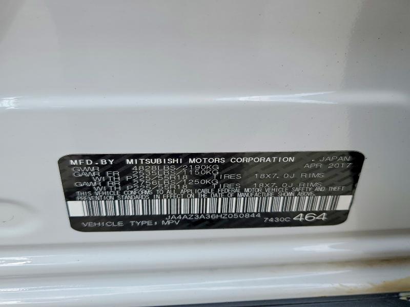 51159986 :رقم المزاد ، JA4AZ3A36HZ050844 vin ، 2017 Mitsubishi Outlander مزاد بيع