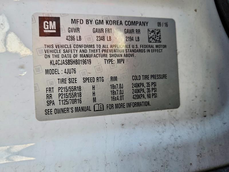 Продажа на аукционе авто 2017 Buick Encore, vin: KL4CJASB5HB019619, номер лота: 50968536