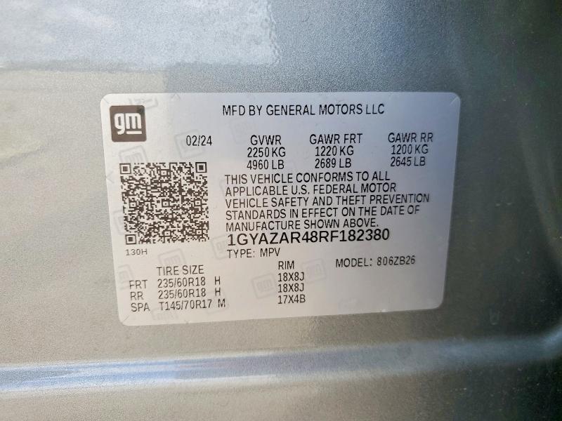 Aukcja sprzedaży 2024 Cadillac Xt4, vin: 1GYAZAR48RF182380, numer aukcji: 49611066