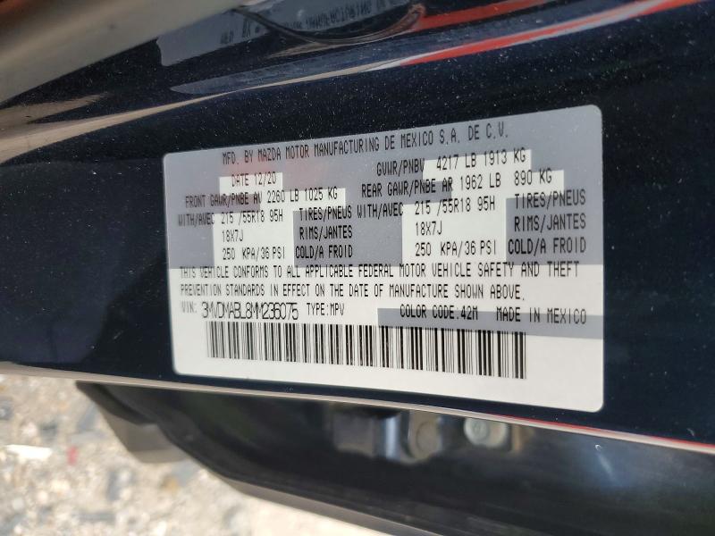 2021 Mazda Cx-30 მანქანა იყიდება აუქციონზე, vin: 3MVDMABL8MM236075, აუქციონის ნომერი: 49682776