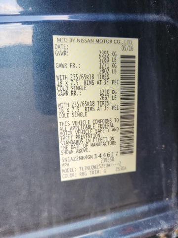 Продаж на аукціоні авто 2016 Nissan Murano, vin: 5N1AZ2MH4GN144617, номер лоту: 51136206