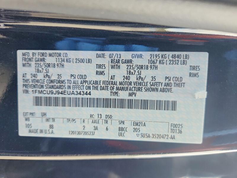 Aukcja sprzedaży 2014 Ford Escape, vin: 1FMCU9J94EUA34344, numer aukcji: 50438526