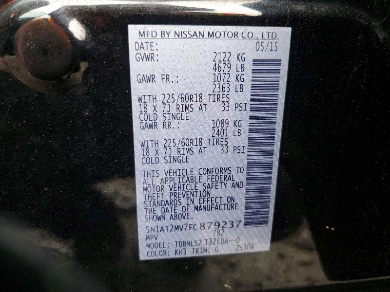 Aukcja sprzedaży 2015 Nissan Rogue, vin: 5N1AT2MV7FC879237, numer aukcji: 48409696