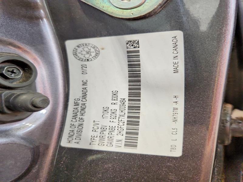 Aukcja sprzedaży 2020 Honda Civic, vin: 2HGFC2F7XLH009484, numer aukcji: 51152976