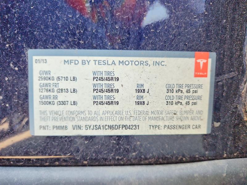 50050476 :رقم المزاد ، 5YJSA1CN6DFP04231 vin ، 2013 Tesla Model S مزاد بيع