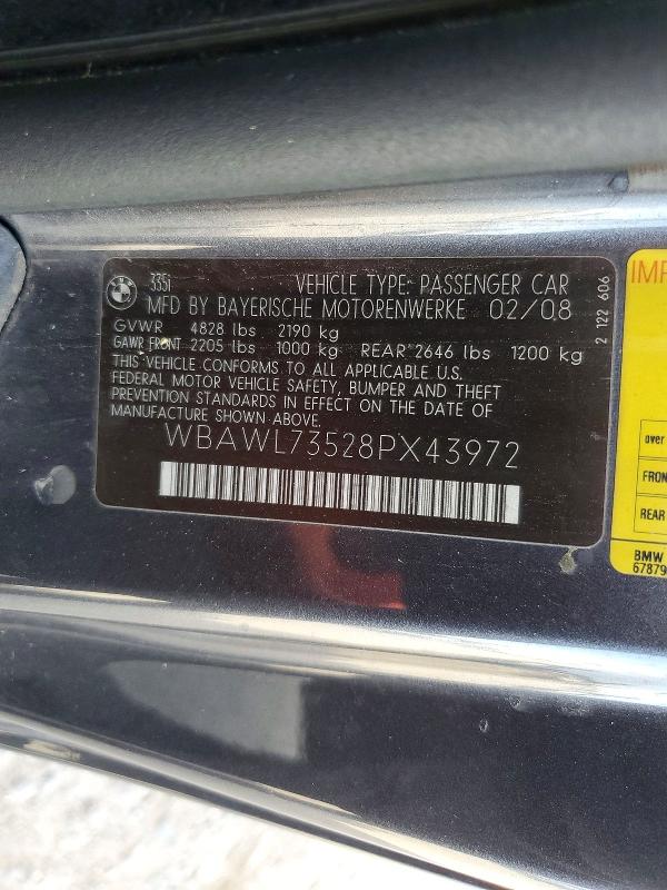 Продаж на аукціоні авто 2008 Bmw 335, vin: WBAWL73528PX43972, номер лоту: 50488566