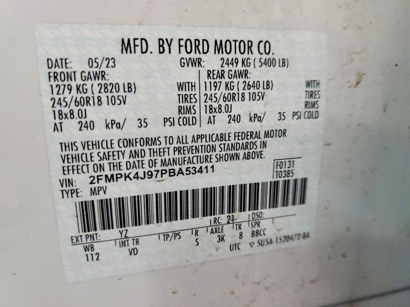 Aukcja sprzedaży 2023 Ford Edge, vin: 2FMPK4J97PBA53411, numer aukcji: 52143336