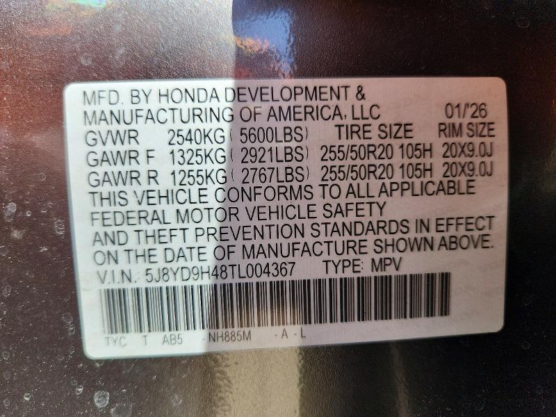 Продажа на аукционе авто 2026 Acura Mdx, vin: 5J8YD9H48TL004367, номер лота: 49366396