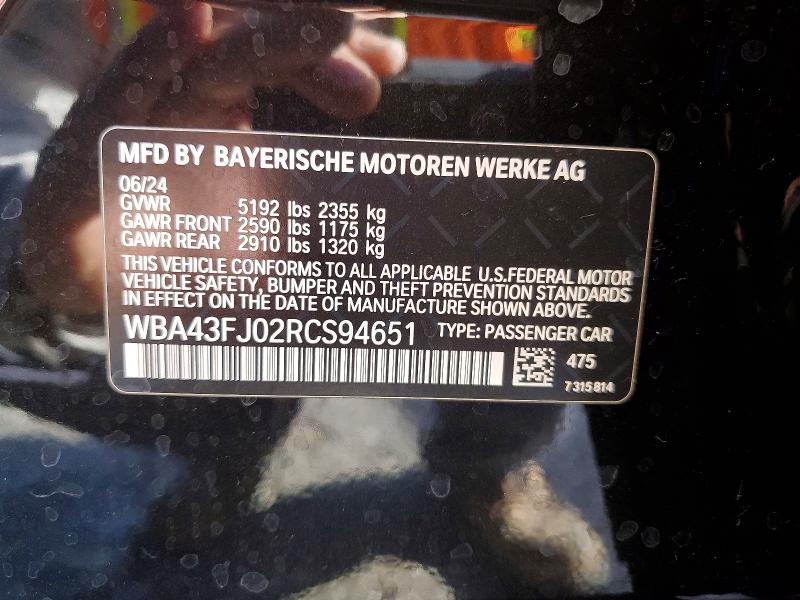 Продажа на аукционе авто 2024 Bmw 530, vin: WBA43FJ02RCS94651, номер лота: 50667556