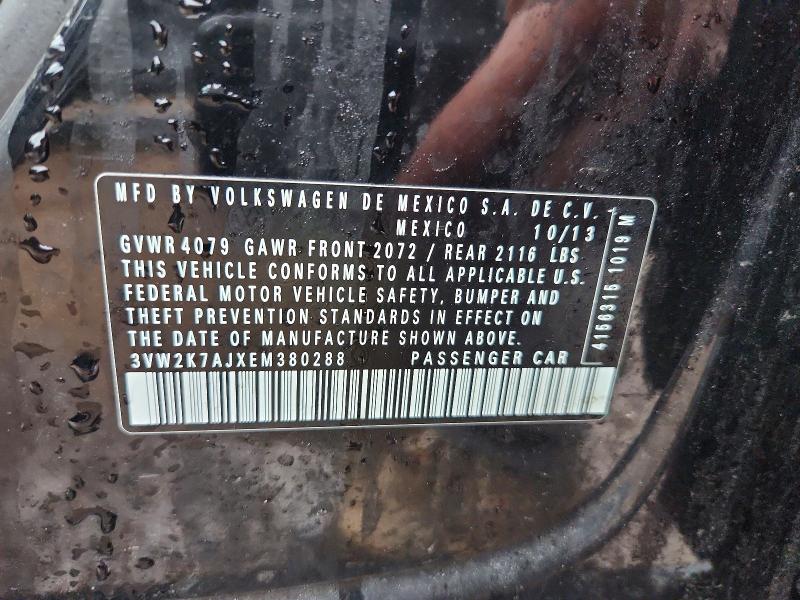 Продаж на аукціоні авто 2014 Volkswagen Jetta, vin: 3VW2K7AJXEM380288, номер лоту: 48364626