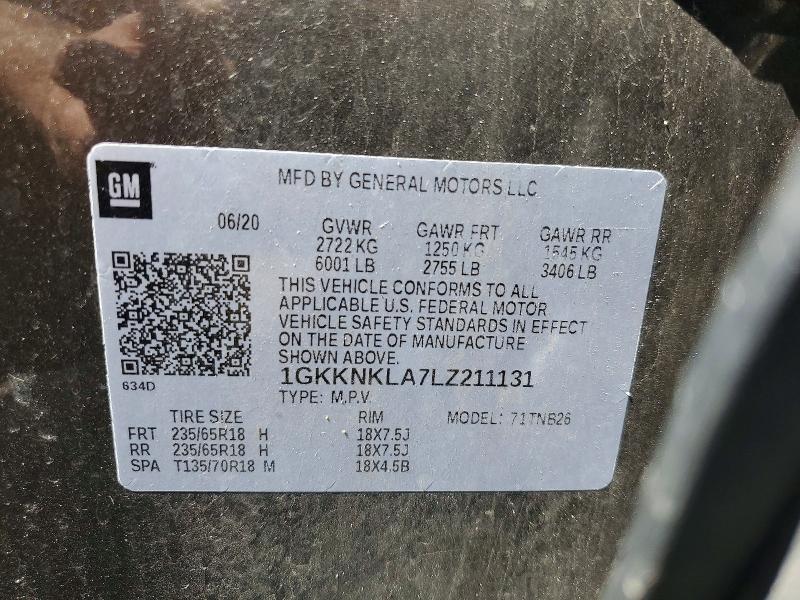 Продаж на аукціоні авто 2020 Gmc Acadia, vin: 1GKKNKLA7LZ211131, номер лоту: 50581456