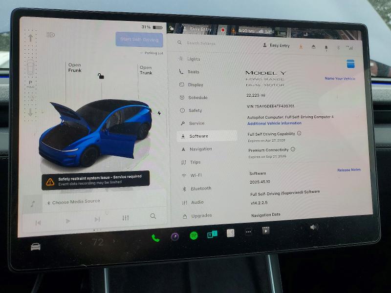 51172786 :رقم المزاد ، 7SAYGDEE4TF430701 vin ، 2026 Tesla Model Y مزاد بيع